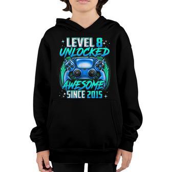 8Th Birthday Boy Level 8 Unlocked Awesome 2015 Video Gamer Youth Hoodie - Thegiftio UK