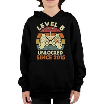 8Th Birthday Gift Level 8 Unlocked Awesome 2015 Video Game V2 Youth Hoodie - Thegiftio UK