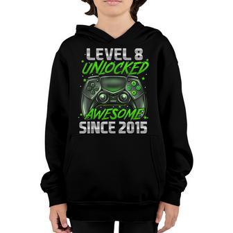 8Th Birthday Gift Level 8 Unlocked Awesome 2015 Video Game V3 Youth Hoodie - Thegiftio UK
