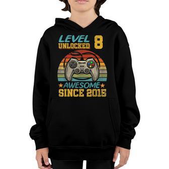 8Th Birthday Gift Level 8 Unlocked Awesome 2015 Video Game V4 Youth Hoodie - Thegiftio UK
