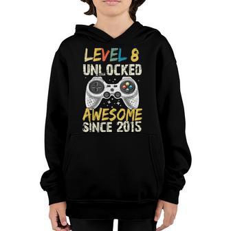 8Th Birthday Gift Level 8 Unlocked Awesome 2015 Video Game Youth Hoodie - Thegiftio UK