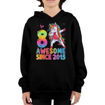 8Th Birthday Girls Ns Dabbing Unicorn 8 Year Old Gifts Youth Hoodie - Thegiftio UK