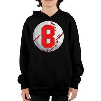 8Th Birthday Sport 8 Years Old Baseball 8 Boys Kids Youth Hoodie - Thegiftio UK