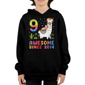 9 Year Old Awesome Since 2014 9Th Birthday Gift N Girls Youth Hoodie - Thegiftio UK