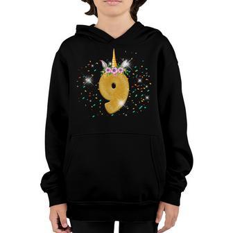 9 Year Old Gifts Girls Ns 9Th Birthday Unicorn Party Youth Hoodie - Thegiftio UK