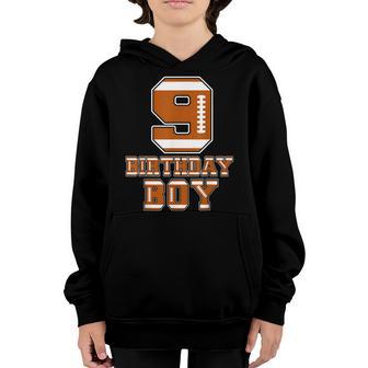 9 Years Old 9Th Birthday American Football For Boys Party V2 Youth Hoodie - Thegiftio UK