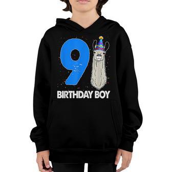 9 Years Old 9Th Birthday Llama Birthday Girl Gift V11 Youth Hoodie - Thegiftio UK