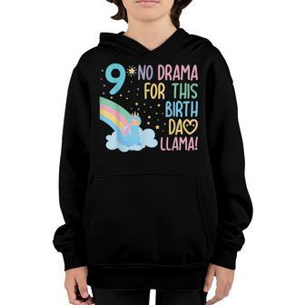 9 Years Old 9Th Birthday Llama Birthday Girl Gift V2 Youth Hoodie - Thegiftio UK