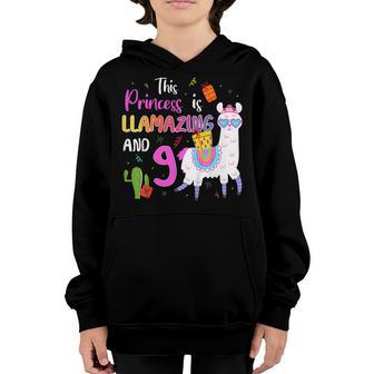 9 Years Old 9Th Birthday Llama Birthday Girl Gift V7 Youth Hoodie - Thegiftio UK