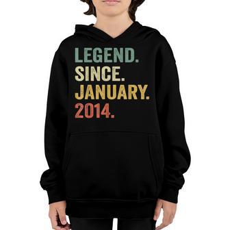 9 Years Old Gifts 9Th Birthday Boy Legend Since January 2014 V2 Youth Hoodie - Thegiftio UK