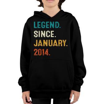 9 Years Old Gifts Legend Since January 2014 9Th Birthday Boy Youth Hoodie - Thegiftio UK