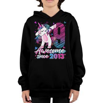9 Years Old Gifts Unicorn Dabbing 9Th Birthday Girl Unicorn Youth Hoodie - Thegiftio UK