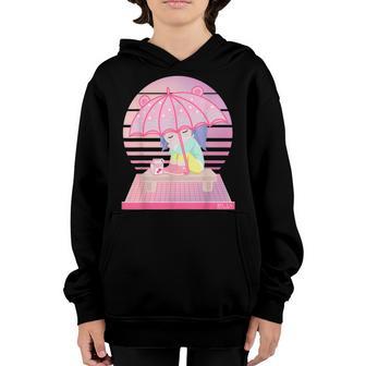90S Japanese Kawaii Sad Girl Pink Japanese Strawberry Milk Youth Hoodie - Thegiftio UK