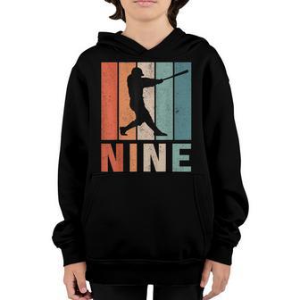 9Th Birthday Baseball Big Number Nine 9 Year Old Boy Girl V6 Youth Hoodie - Thegiftio UK