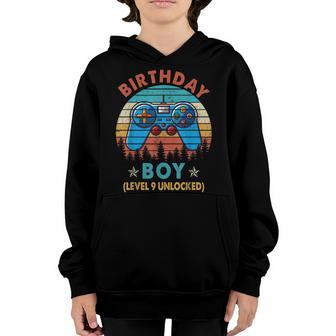 9Th Birthday Boy Level 9 Unlocked Awesome Since 2014 Gifts Youth Hoodie - Seseable