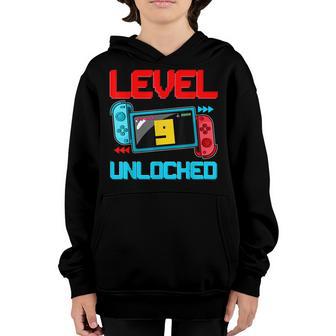 9Th Birthday Boy Level 9 Unlocked Video Gamer Birthday V2 Youth Hoodie - Thegiftio UK