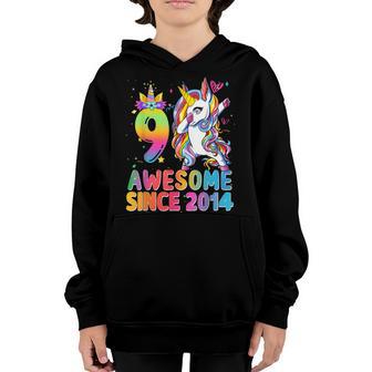 9Th Birthday Girls Ns Dabbing Unicorn 9 Year Old Gifts Youth Hoodie - Thegiftio UK