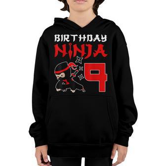 9Th Birthday Ninja Im 9 Years Old Bday Party Best Boy Youth Hoodie - Thegiftio UK