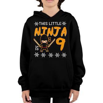 9Th Birthday Ninja Im 9 Years Old Bday Party Best Boy Youth Hoodie - Thegiftio UK