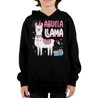 Abuela Llama Grandma Of A Birthday Boy Girl Llama Birthday Youth Hoodie - Thegiftio UK