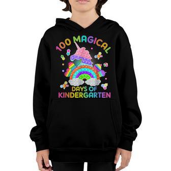 Adorable 100 Days Of Magical Kinder Learning School Unicorn Youth Hoodie - Thegiftio UK