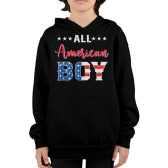 All American Boy 4Th Of July Fathers Day Us Flag Family Youth Hoodie - Thegiftio UK