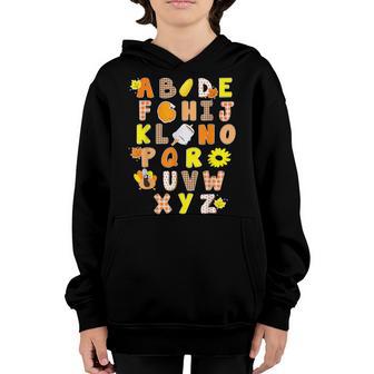 Alphabet Funny Turkey Thanksgiving Costume Preschool Teacher V3 Youth Hoodie - Thegiftio UK