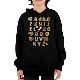 Alphabet Funny Turkey Thanksgiving Costume Preschool Teacher V4 Youth Hoodie - Thegiftio UK