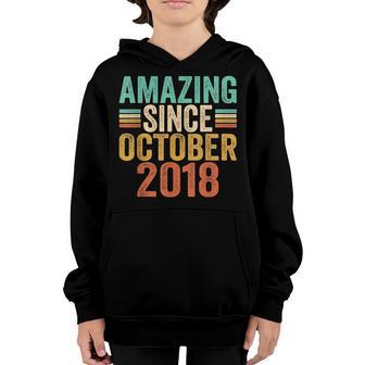 Amazing Since October 2018 4 Years Old 4Th Birthday Boys Youth Hoodie - Thegiftio UK