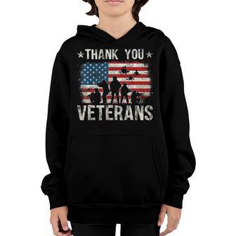 American Flag Thank You Veterans For Men Women Kids Youth Hoodie - Thegiftio UK