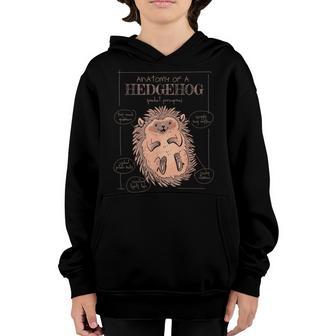 Anatomy Of A Hedgehog Funny Hedgehog Girls Boys Kids Youth Hoodie - Thegiftio UK