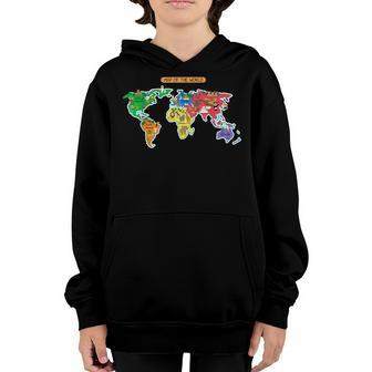 Animals World Maps Animals Countries Flags Kids World Flags Youth Hoodie | Mazezy