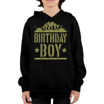 Army Party Birthday Boy Military Party Boys Youth Hoodie - Seseable