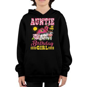 Auntie Birthday Farm Animals Girl Matching Birthday Family Youth Hoodie - Thegiftio UK