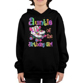 Auntie Birthday Girl Rolling Skate Birthday Family Party Youth Hoodie - Thegiftio UK