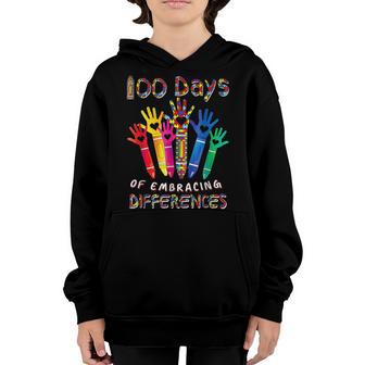 Autism Awareness Embrace Differences 100 Days Of School Iep V2 Youth Hoodie - Thegiftio UK