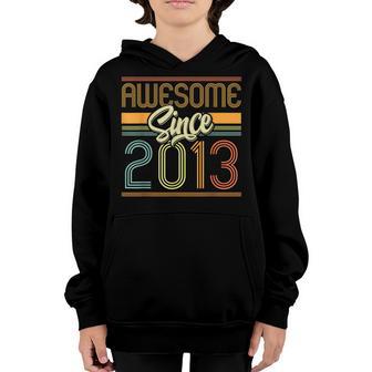 Awesome Since 2013 9Th Birthday 9 Years Old Bday Kids Boys Youth Hoodie - Thegiftio UK
