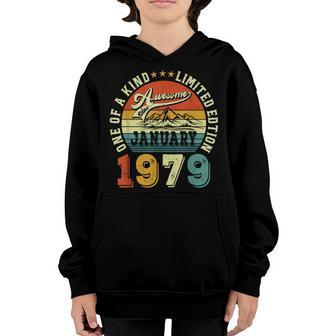 Awesome Since January 1979 44Th Birthday Boy Gift 44 Years Youth Hoodie - Seseable