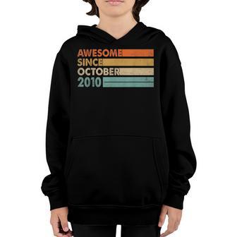 Awesome Since October 2010 12Th Birthday Boys 12 Years Old Youth Hoodie - Thegiftio UK