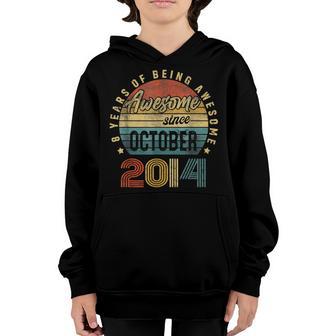 Awesome Since October 2014 8Th Birthday Boy 8 Years Old V2 Youth Hoodie - Thegiftio UK