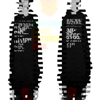Awesome Since October 2018 4Th Birthday Gifts 4 Year Old Boy Youth Hoodie - Thegiftio UK