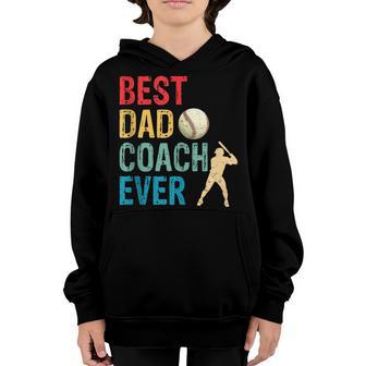 Baseball Best Dad Coach Ever Retro Game Day Fathers Day Youth Hoodie - Thegiftio UK