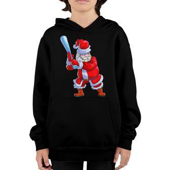 Baseball Christmas Men Boys Softball Santa Claus V2 Youth Hoodie - Thegiftio UK
