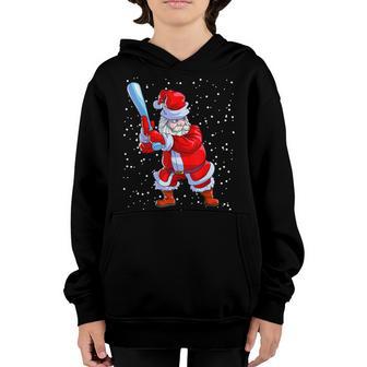 Baseball Christmas Men Boys Softball Santa Claus V3 Youth Hoodie - Thegiftio UK