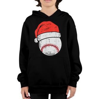Baseball Santa Hat Sports Christmas Xmas Boys Men Youth Hoodie - Thegiftio UK