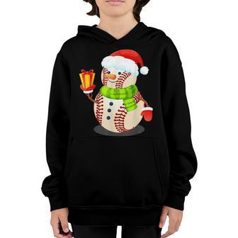 Baseball Snowman Christmas For Boys Toddlers Kids Xmas Youth Hoodie - Thegiftio UK