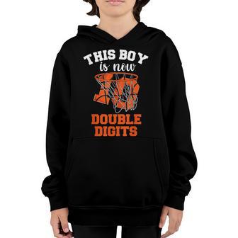 Basketball 10 Year Old Birthday Boy Double Digits Youth Hoodie - Thegiftio UK