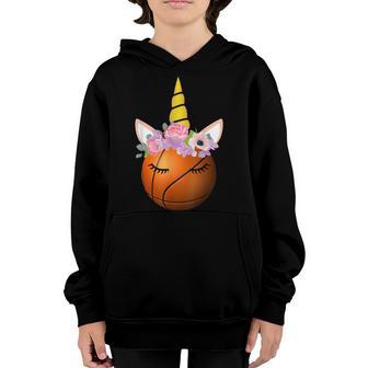 Basketball Unicorn Funny Unicorn Lover Gifts For Girls Youth Hoodie - Thegiftio UK