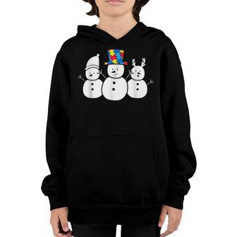 Be Different Christmas Autism For Kids Women Snowman Youth Hoodie - Thegiftio UK