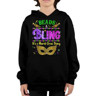 Beads And Bling Its A Mardi Gras Thing Carnival Boys Girls Youth Hoodie - Seseable